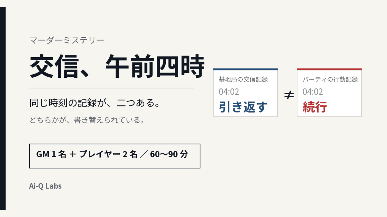 交信、午前四時