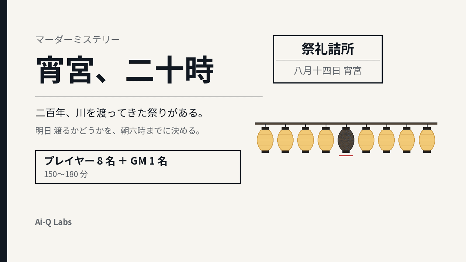 宵宮、二十時