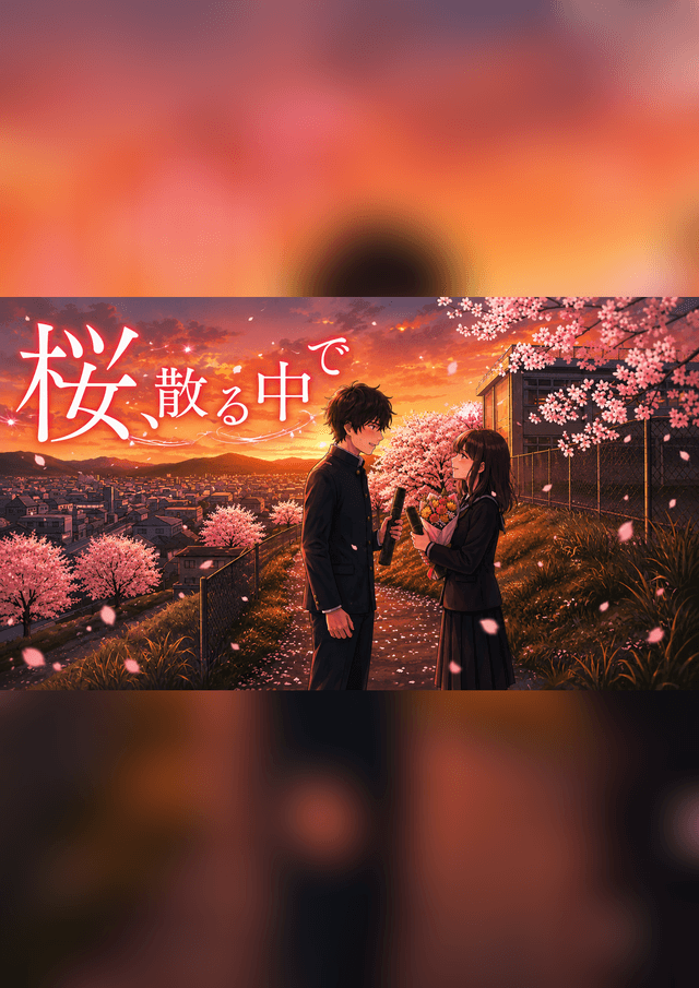 桜、散る中で